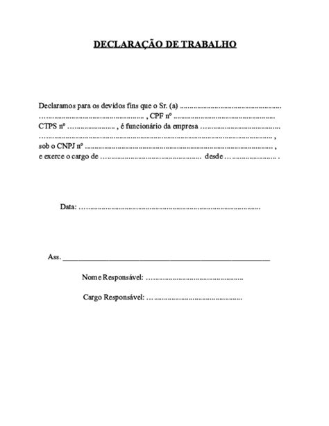declaração de trabalho para escola em pdf